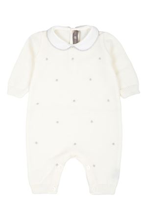 Tutina a pois in lana vergine bianco LITTLE BEAR KIDS | 9115LATTEGRIGIO